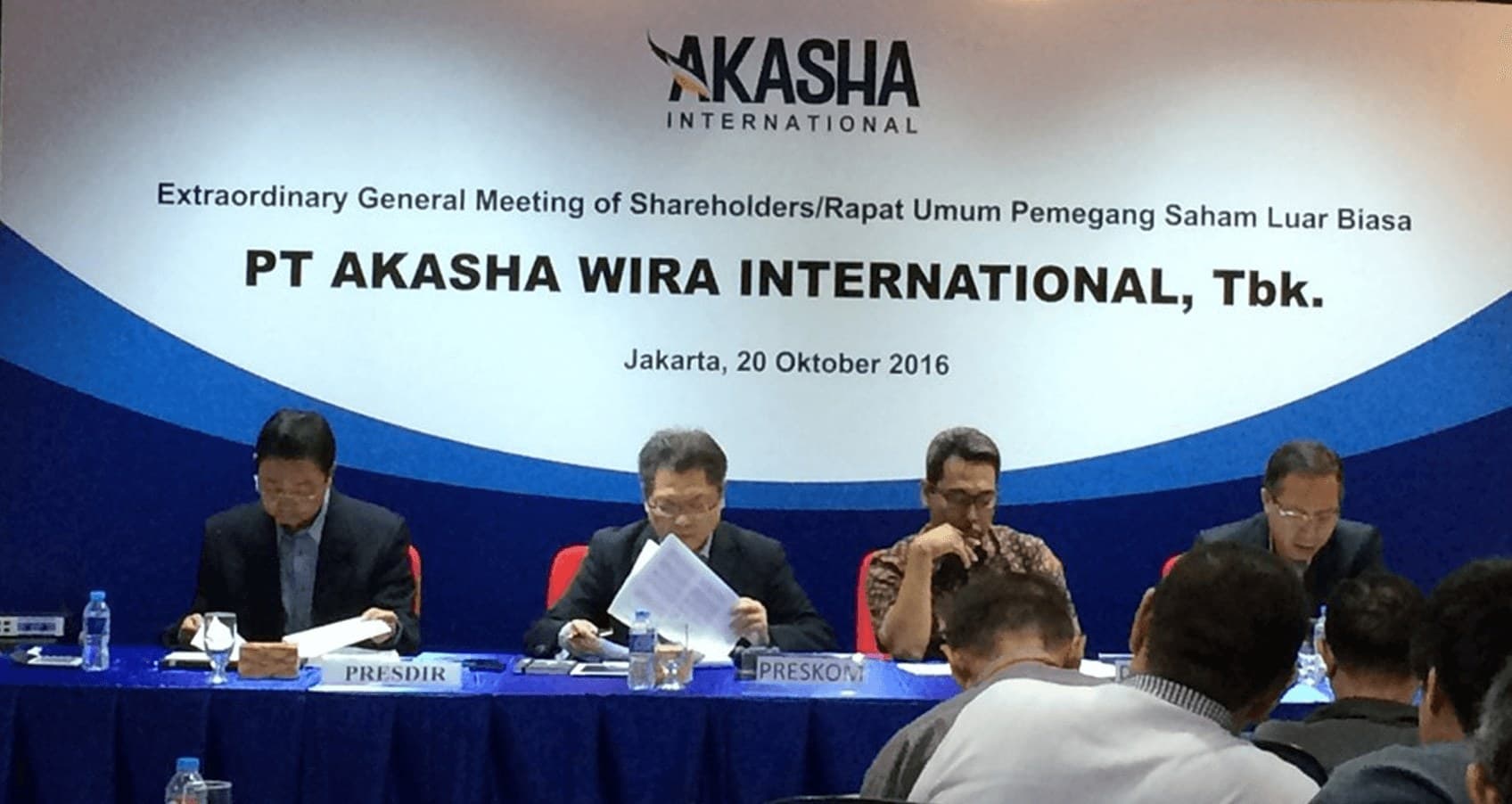 Extraordinary General Meeting of Shareholders Thursday, 20 Oktober 2016