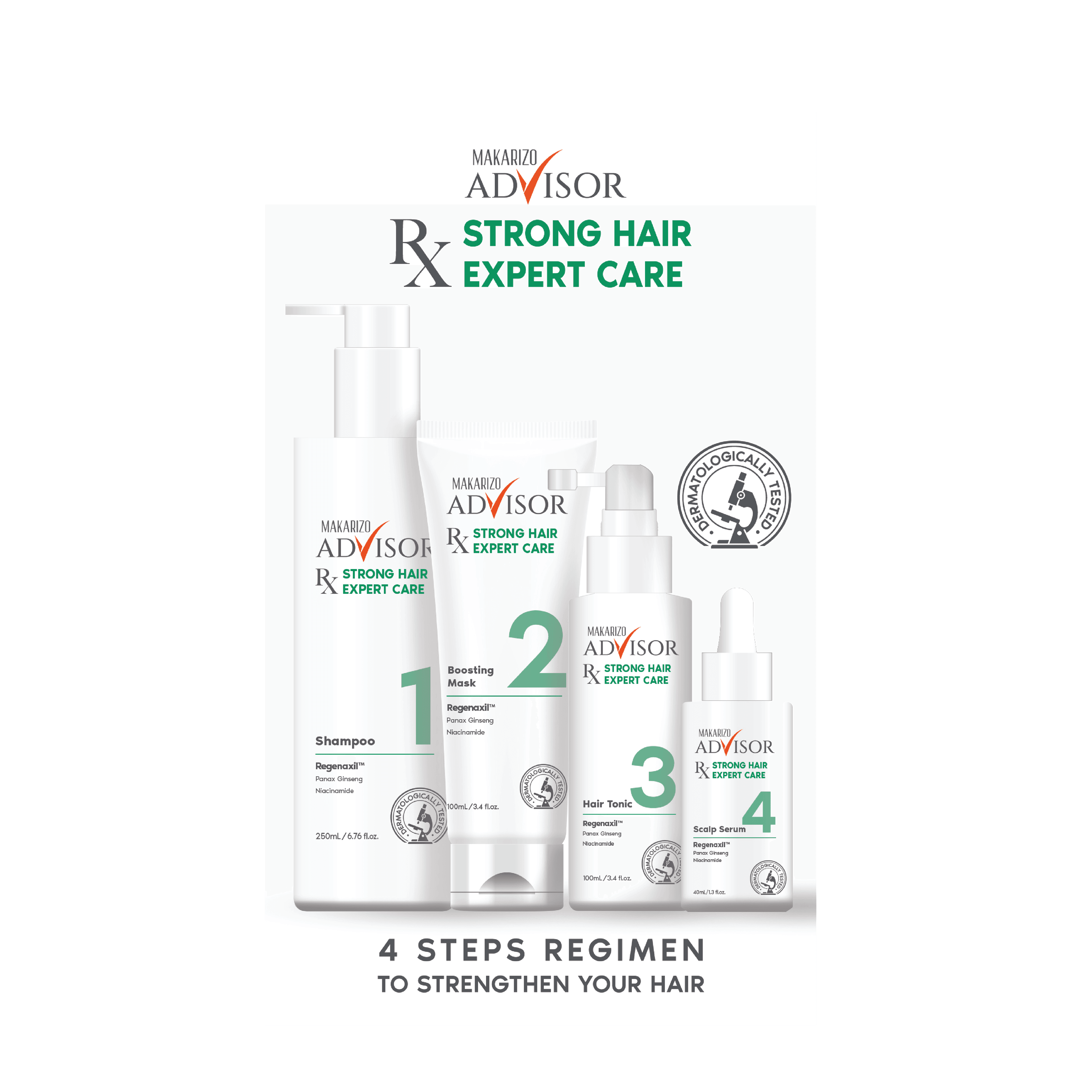 Advisor RX Strong Hair 4 Steps Regimen Complete Package
