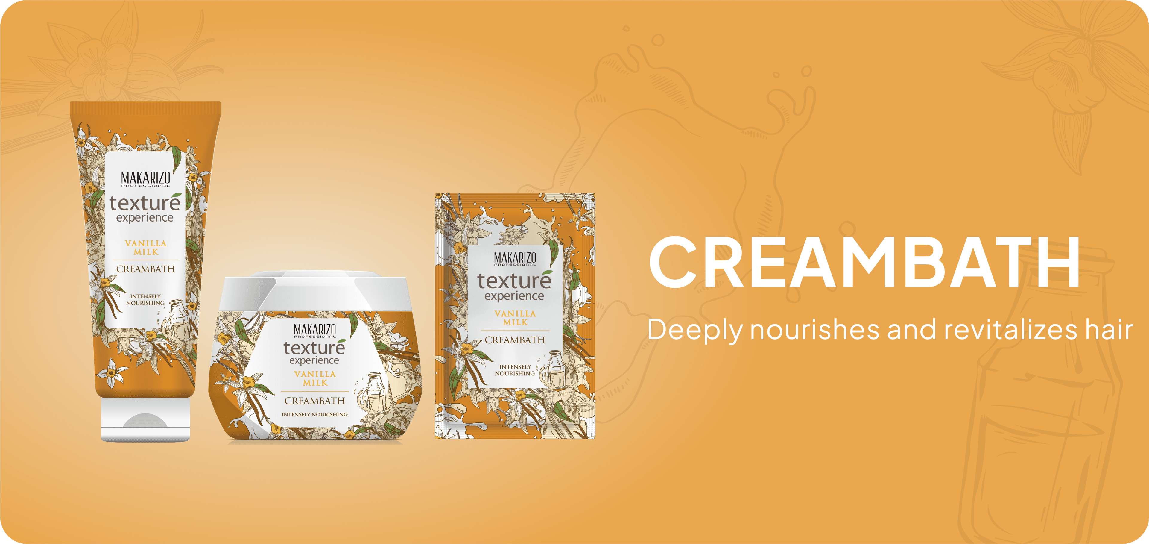Creambath Vanilla Milk — sachet, tube & jar