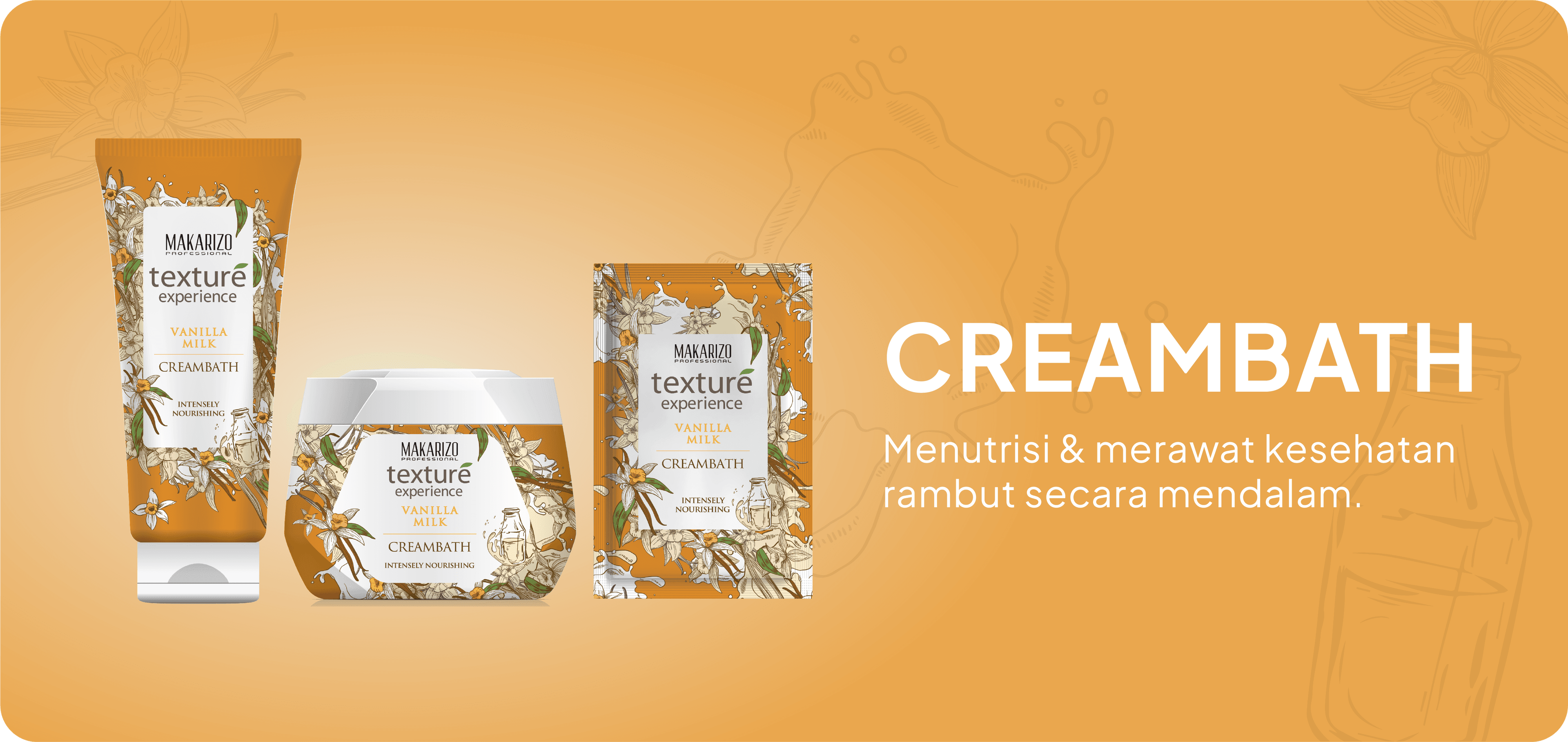 Creambath Vanilla Milk — sachet, tube & jar