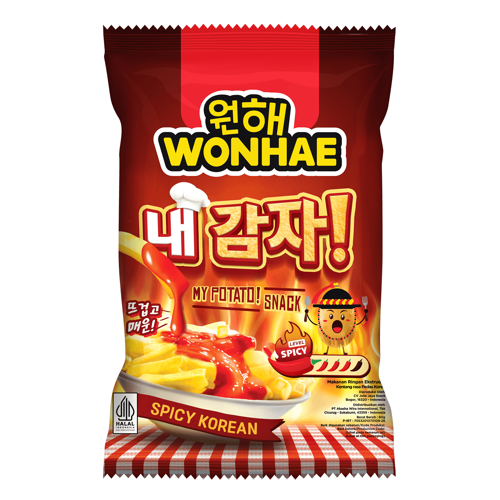 Wonhae Potato Snack Spicy Korean 60 g