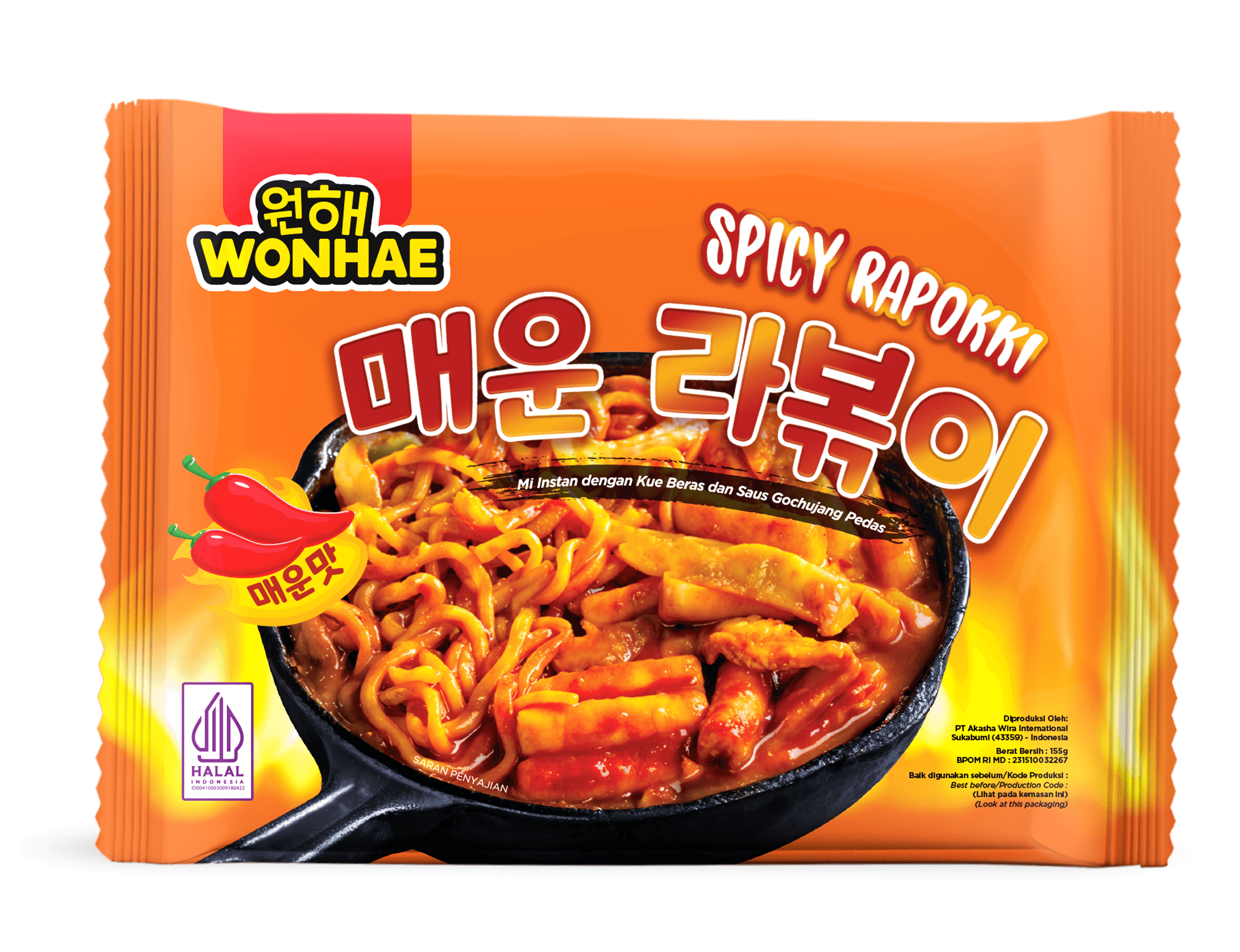 Wonhae Spicy Rapokki 155 g
