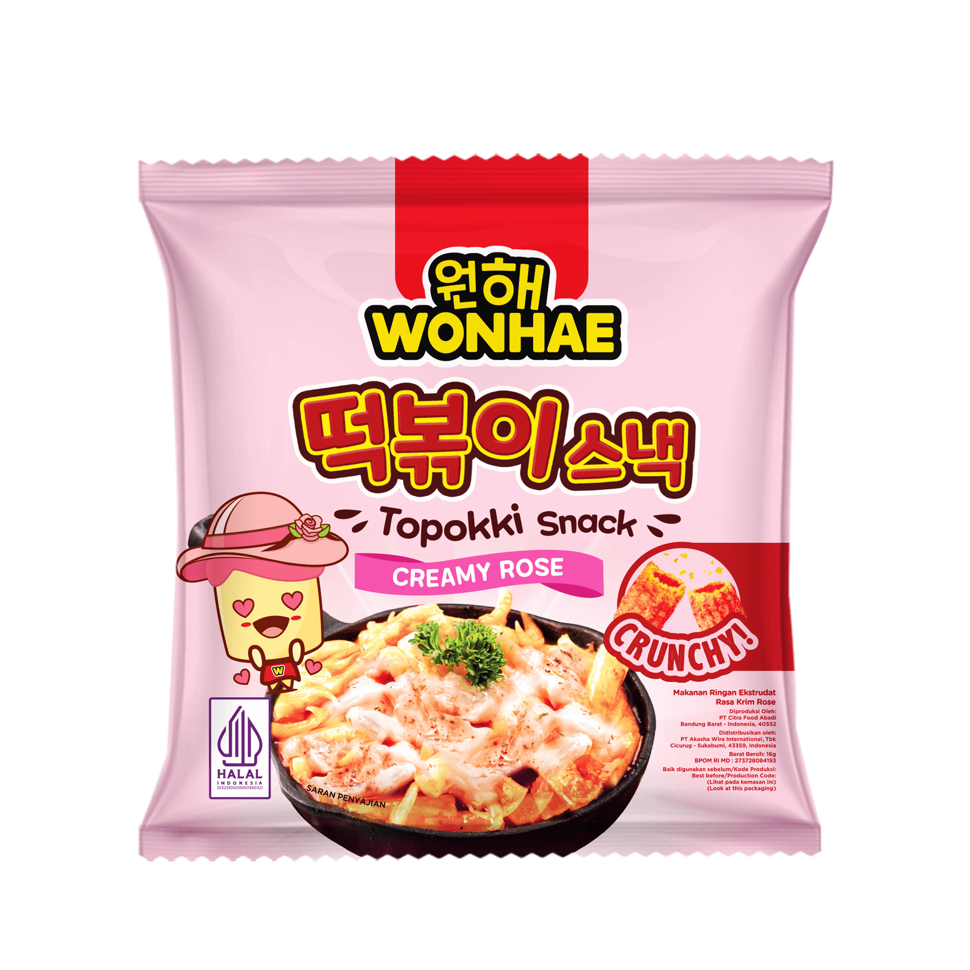 Wonhae Topokki Snack Creamy Rose 16 g