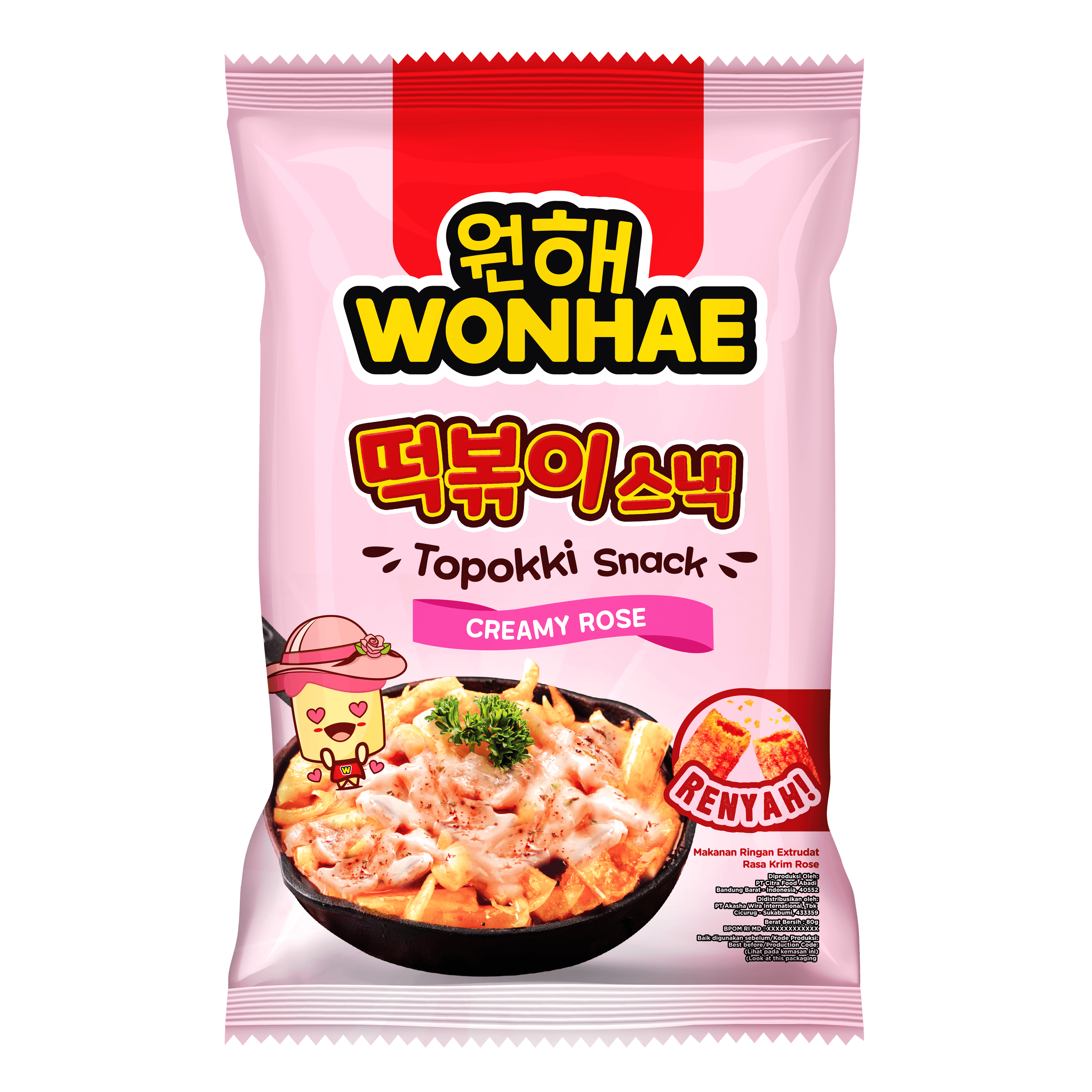 Wonhae Topokki Snack Creamy Rose 80 g