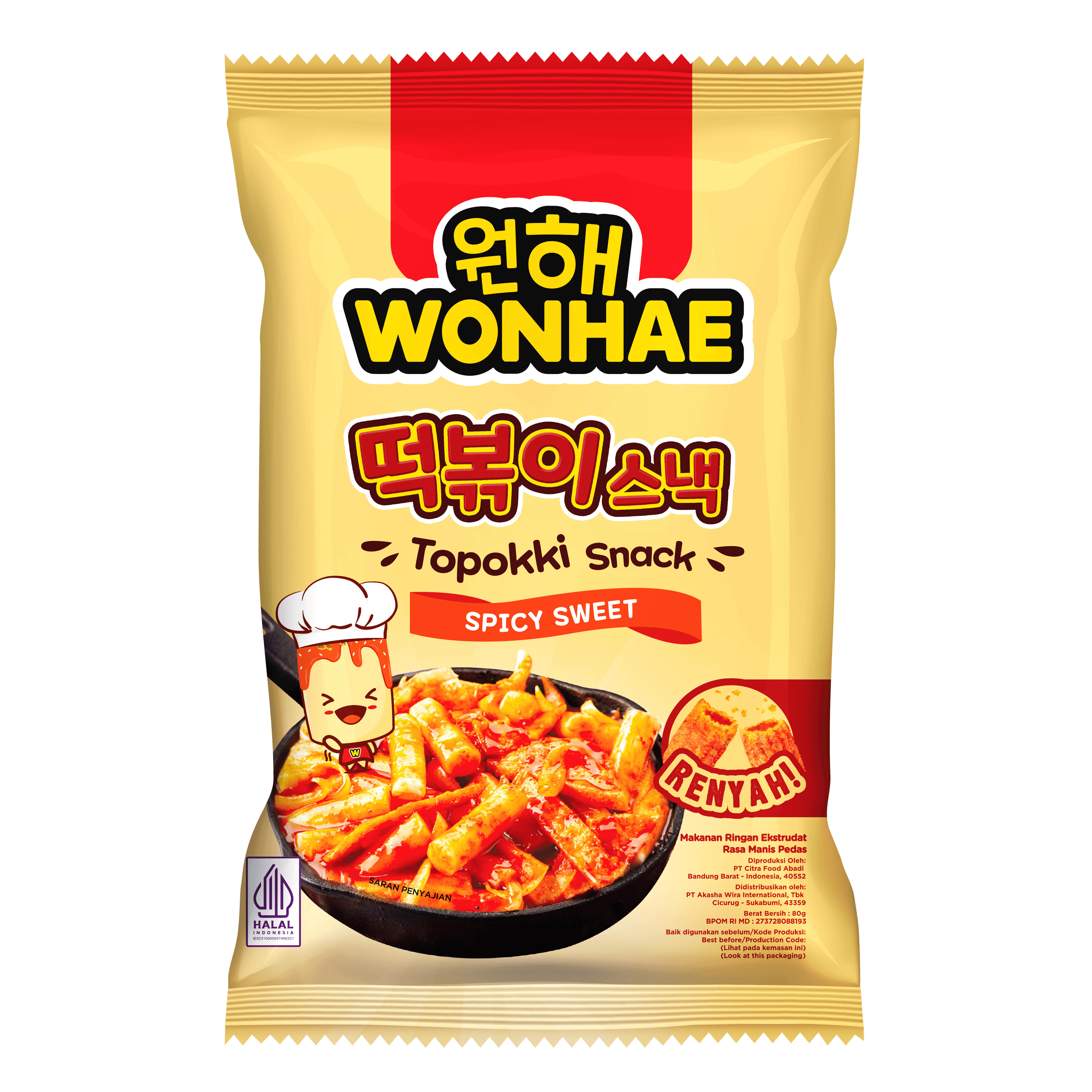 Wonhae Topokki Snack Sweet & Spicy 80 g